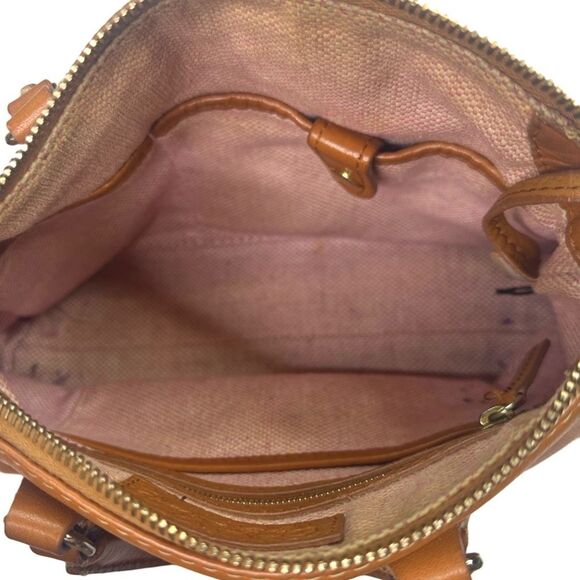 Vintage Dooney & Bourke Brown Pebbled Leather Satchel Crossbody - 9.5”x8”x3.5” - Picture 4 of 16